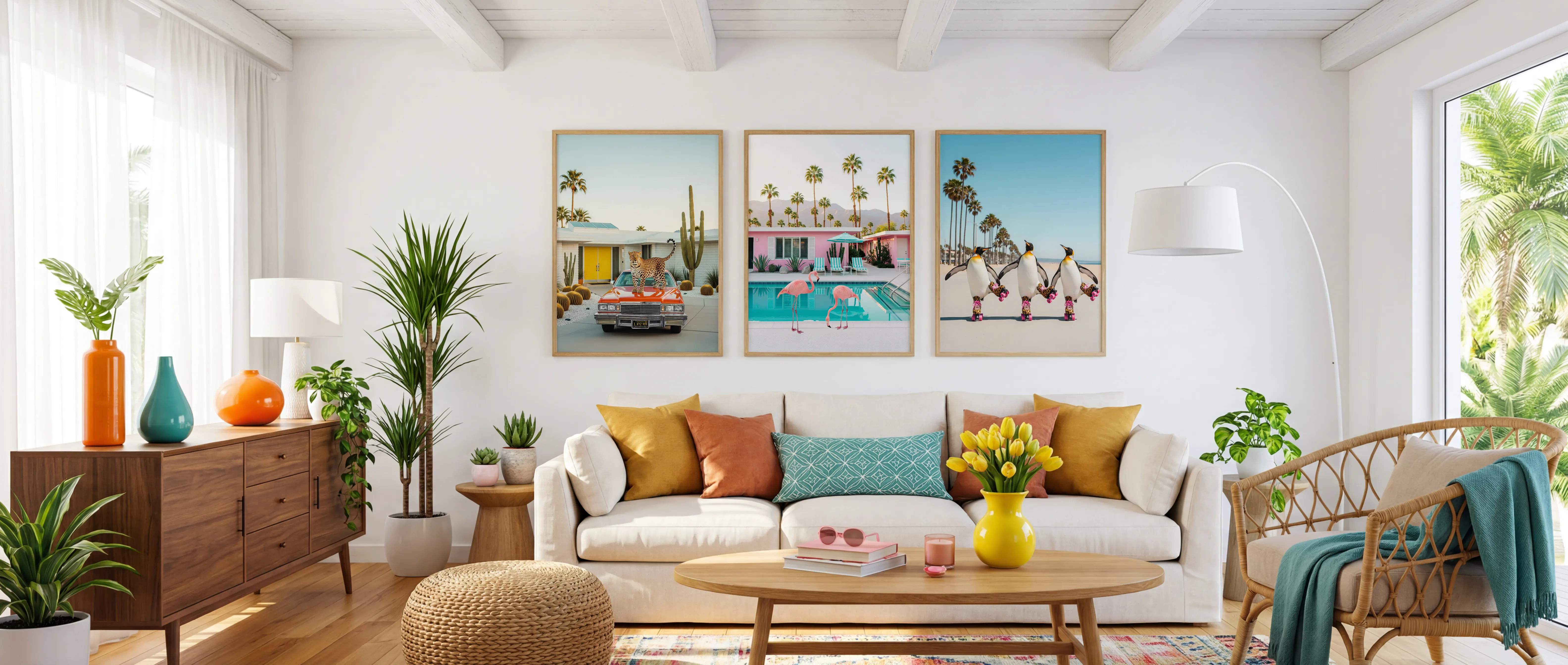 Palm Springs Decor — Mid-Century Modern Art Prints in Interior